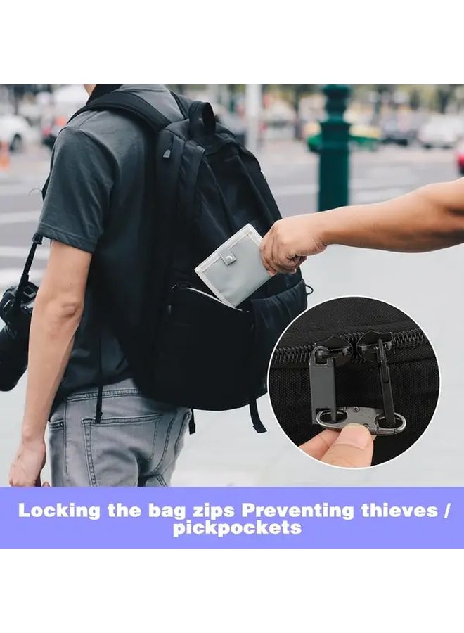 Silvery Alloy S Shaped Clips 10pcs Anti Theft Zipper Locks for Bags Backpacks Outdoor Gear - Image 2